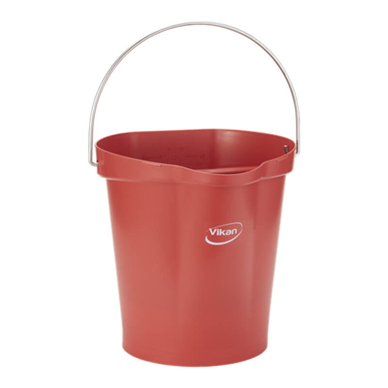 Vikan Bucket, Metal Detectable, red