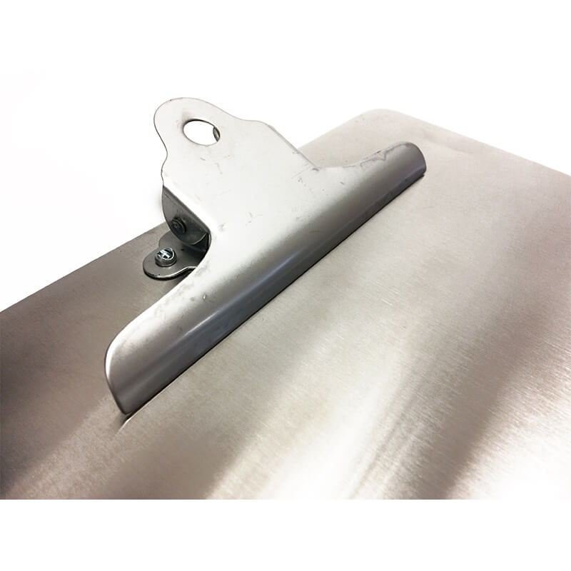 Food Grade Stainless-Steel Detectable A4 Clipboard close up clip