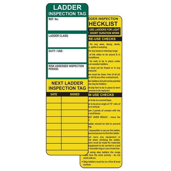 Insert for Asset Tag, Ladder Safety, Pack of 10
